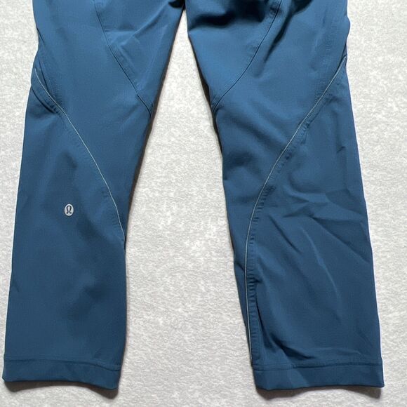 Lululemon Lead The Pack Crop Nile Blue Leggings Women’s W6AKSS Size: 8 - Picture 8 of 13